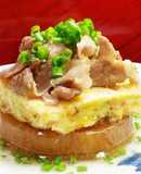 丸大根とベジローストの博多甘辛肉のせ