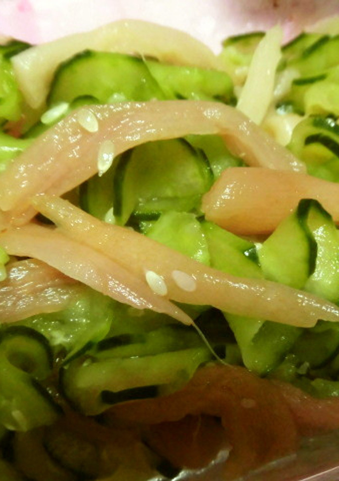 ずいきとキュウリの酢の物-レシピのメイン写真