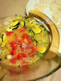 夏野菜とツナ缶で冷や汁♪ご飯も素麺も♪-レシピのメイン写真