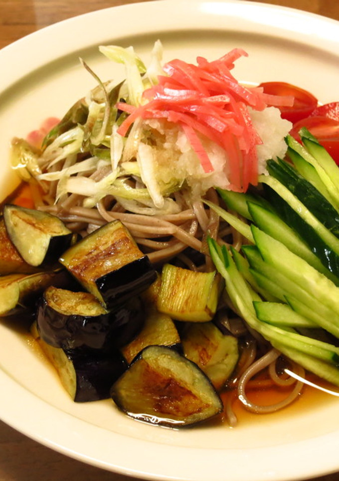 はぁ～旨い♡　揚げ茄子おろし冷し蕎麦-レシピのメイン写真