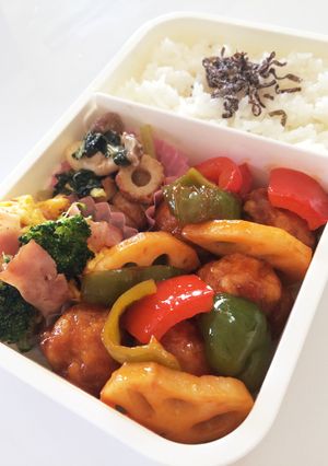 毎日男弁当⁂鶏団子の酢豚風弁当-レシピのメイン写真