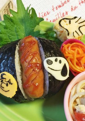 キャラ弁☆スヌーピーのパッカンおにぎり-レシピのメイン写真