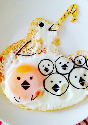 目玉焼きアートで笑顔に☆③-レシピのメイン写真