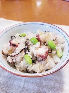 タコと枝豆のさっぱり炊き込みご飯-レシピのメイン写真