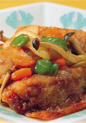 豚肉包み焼き餃子と野菜の甘酢炒め-レシピのメイン写真