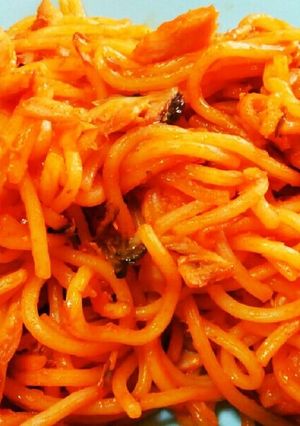 サバ缶&水漬けパスタでナポリタン☆-レシピのメイン写真