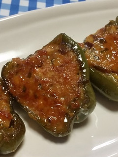 *ピーマンの肉詰めのみそ照り焼き*-レシピのメイン写真