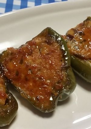 ＊ピーマンの肉詰めのみそ照り焼き＊-レシピのメイン写真