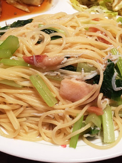 小松菜としらすの梅肉パスタ-レシピのメイン写真