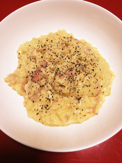 豆腐クリームで!カルボナーラ風リゾット-レシピのメイン写真