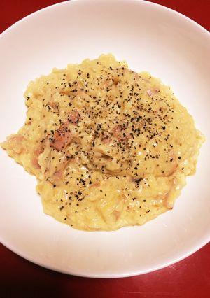 豆腐クリームで!カルボナーラ風リゾット-レシピのメイン写真