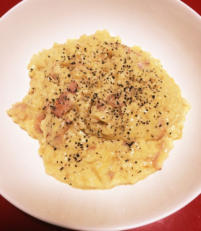 豆腐クリームで!カルボナーラ風リゾット-レシピのメイン写真