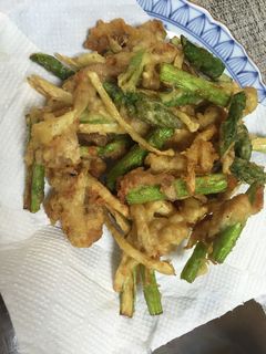新生姜とアスパラ豚肉のかき揚げ-レシピのメイン写真