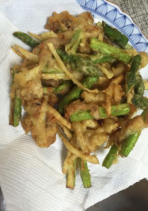 新生姜とアスパラ豚肉のかき揚げ-レシピのメイン写真