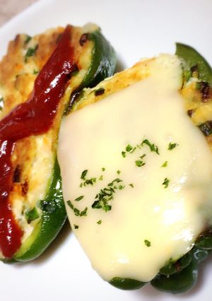 ヘルシー♩ピーマンの肉詰めもどき♩-レシピのメイン写真
