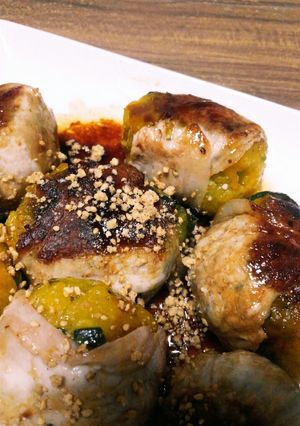 肉巻きかぼちゃ餅-レシピのメイン写真