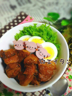 魚ニソdeブタサン☆キャラ弁-レシピのメイン写真