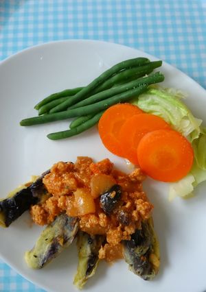 ナスミートソースで食べる！ナスの天ぷら♪-レシピのメイン写真