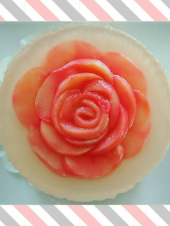 桃の薔薇レアチーズケーキ-レシピのメイン写真