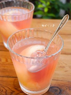 季節のデザート☆桃のソーダゼリー-レシピのメイン写真