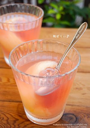 季節のデザート☆桃のソーダゼリー-レシピのメイン写真
