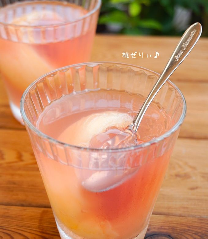 季節のデザート☆桃のソーダゼリー-レシピのメイン写真