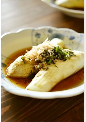 蒸し茄子の薬味ソース【レモン酢】-レシピのメイン写真