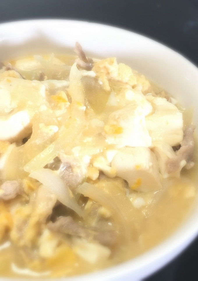 めんつゆで簡単☆肉豆腐の卵とじ☆-レシピのメイン写真