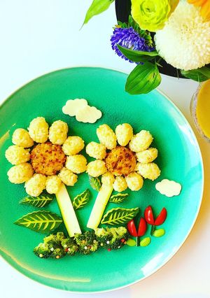 色付けご飯でひまわりプレート-レシピのメイン写真