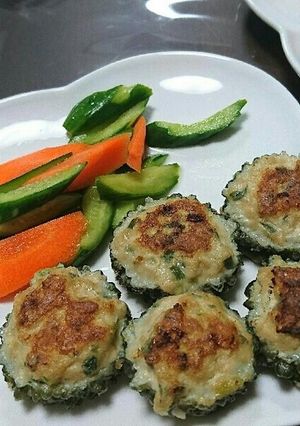 ヘルシー餃子風肉詰めゴーヤ-レシピのメイン写真