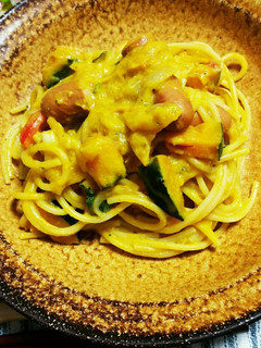 豆乳かぼちゃクリームパスタ-レシピのメイン写真