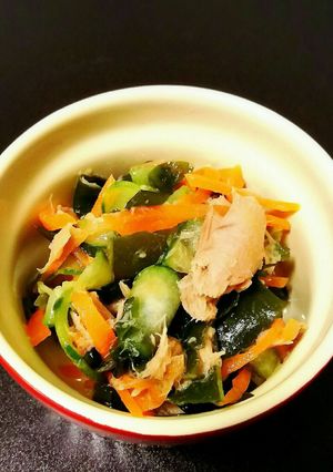☆副菜に☆わかめときゅうりとツナの酢の物-レシピのメイン写真