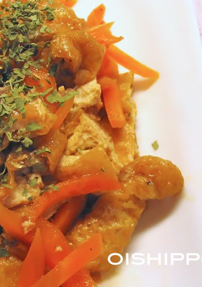つゆだく油あげとにんじんのソース煮-レシピのメイン写真