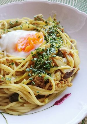なめ茸とカレーのスパゲティ-レシピのメイン写真
