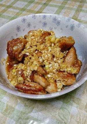 揚げない!鶏肉のネギ入り甘酢たれ-レシピのメイン写真