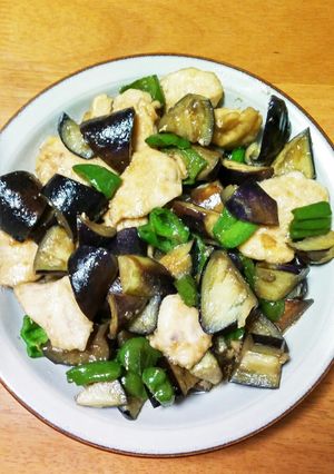 鶏肉と茄子の炒めもの-レシピのメイン写真