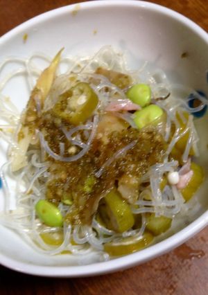 ピリ辛☆夏野菜の春雨サラダ-レシピのメイン写真