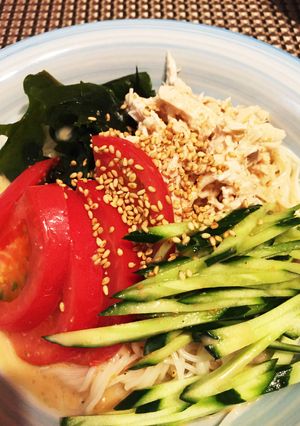 お手軽ランチ！棒棒鶏風サラダそうめん-レシピのメイン写真