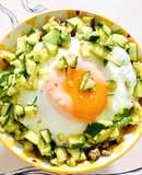 夏野菜と鶏そぼろのスタミナ丼