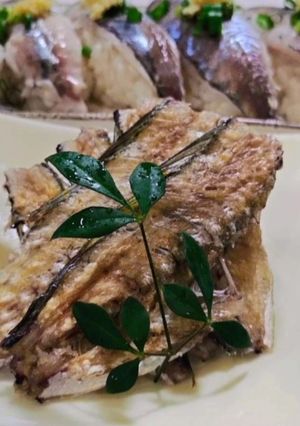 電子レンジで作るアジの骨せんべい-レシピのメイン写真