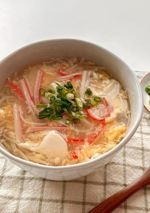 豆腐とカニカマのとろたまスープ【脂質6】-レシピのメイン写真