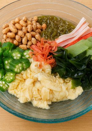 簡単ランチ！豆腐皮のネバネバサラダボウル-レシピのメイン写真