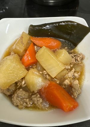圧力鍋で大根とひき肉の煮物-レシピのメイン写真