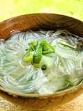 海老の茹で汁活用！美味しい春雨スープ