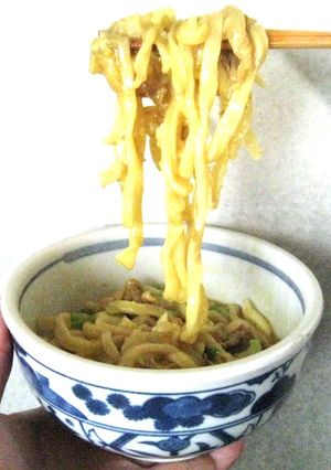 生麺で作った乾麺で作るカレーうどん-レシピのメイン写真