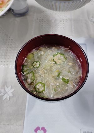 オクラとモヤシの春雨スープ-レシピのメイン写真