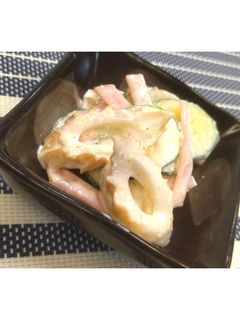 ハムと竹輪のヨーグルトサラダ★動画あり★-レシピのメイン写真