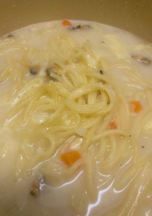 レンジだけ “クラムチャウダー風”パスタ-レシピのメイン写真