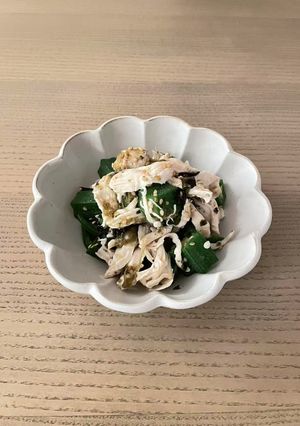 オクラと鶏むね肉の塩昆布和え-レシピのメイン写真