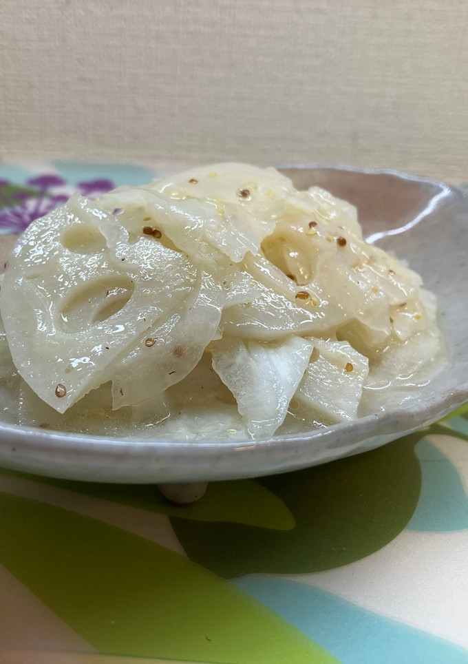 蓮根と新玉ねぎのサラダ粒マスタード風味-レシピのメイン写真